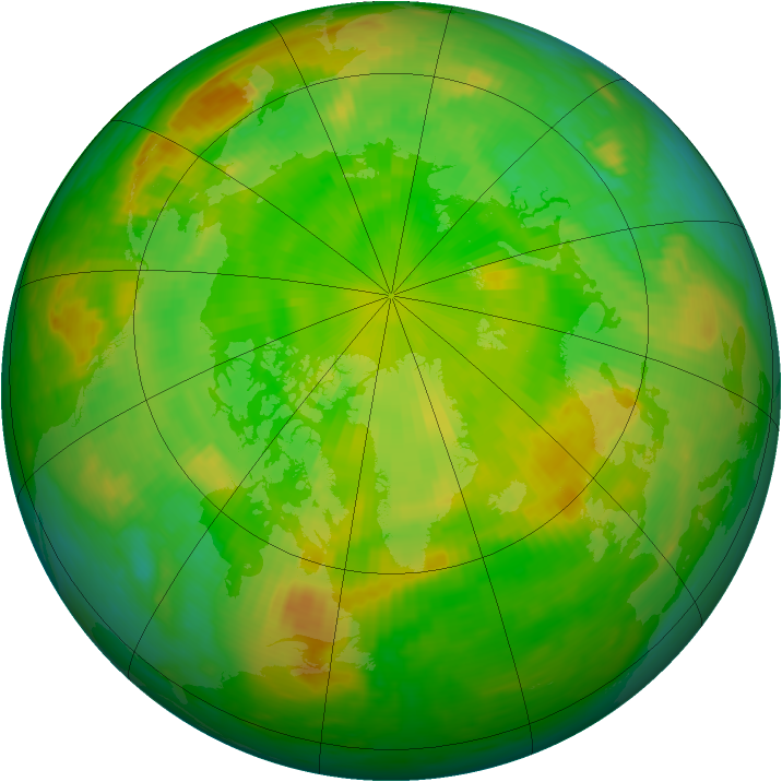Arctic ozone map for 22 June 1984